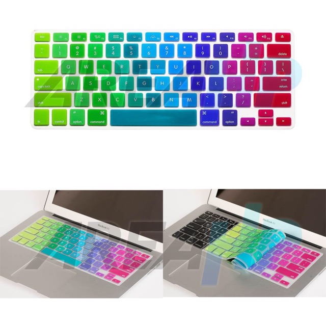 Keyboard Colorful Rainbow Pelangi Warna Warni Cover Protector Penutup Pelindung Macbook Air Retina 13,3 Inch A1932