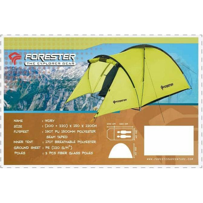 Tenda Forester TDF 002 Otomatis Ivory Kapasitas 2 Orang