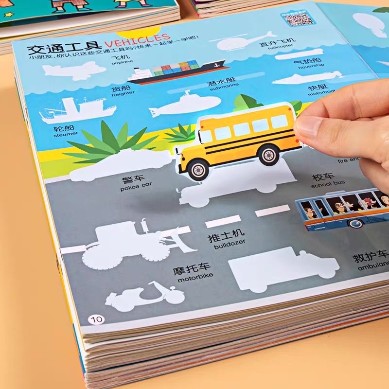 reusable bilingual sticker book buku sticker anak bahasa mandarin english