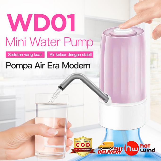 Hotwind WD01 Pompa Galon Elektrik Otomatis - Pink Abu