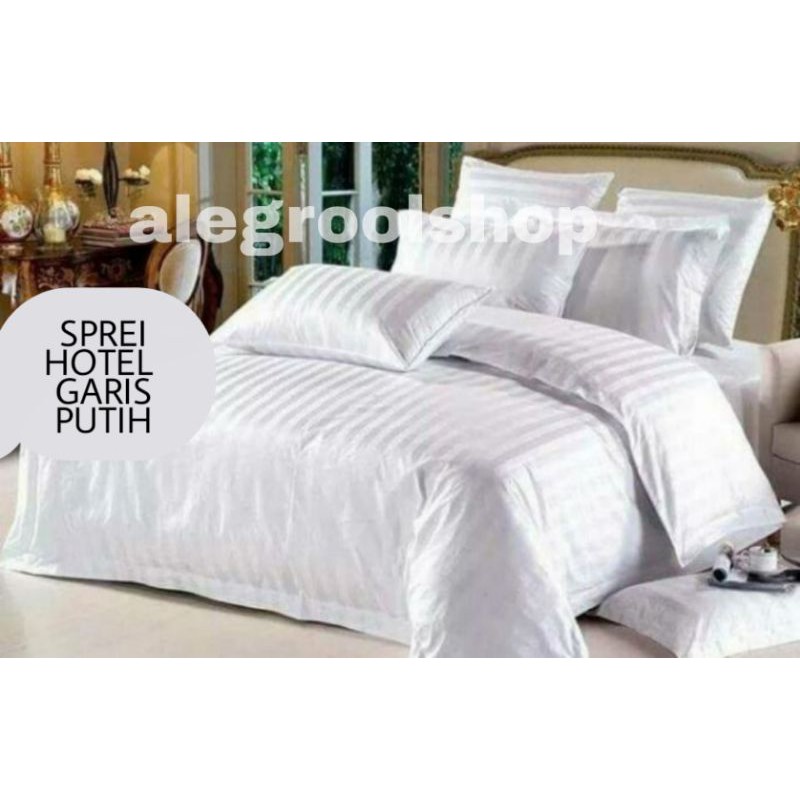 SUPER JUMBO!!SPREI HOTEL KATUN DOLBY/DOBY GARIS PUTIH HOTEL/SPREI JADI/SEPRE MURAH BAGUS