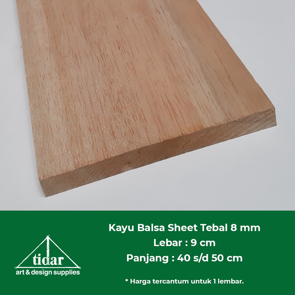 

Kayu Balsa Sheet 8 mm / Balsa Lembaran / Papan / Kayubalsa
