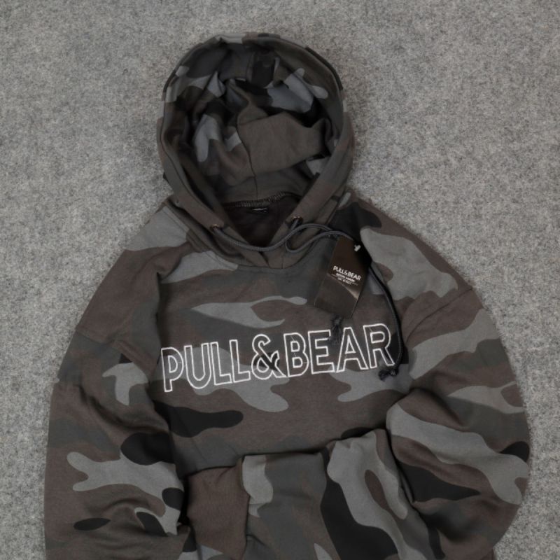 Hoodie cottom camo PULL&BEAR EMBROID LORENG - Hoodie loreng cotton terbaru