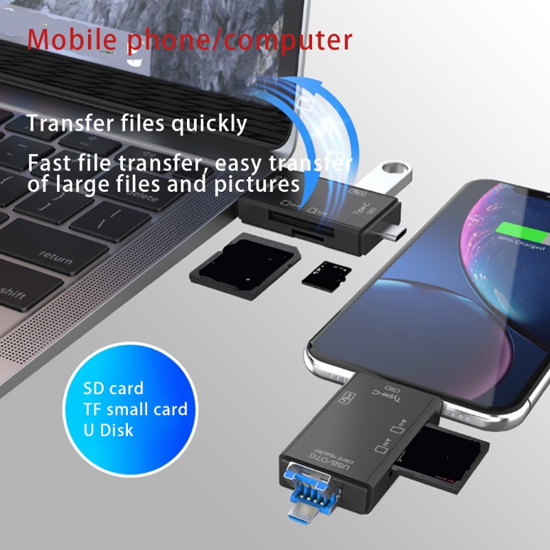 Card Reader Otg Usb 3.0 Multifungsi 6 In 1 Untuk Kamera