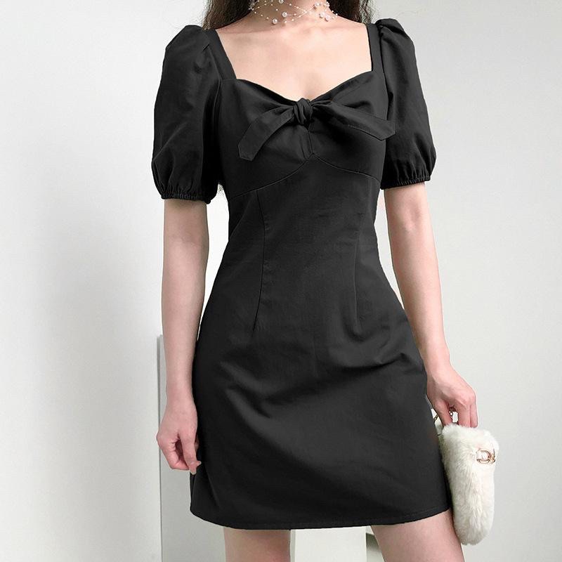 LMB IMPOR HIGH QUALITY KOREAN RIBBON MINI DRESS IMPOR