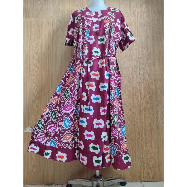 Batik Mahoni by Batik Huza Daster Thana Resleting, Daster Batik Premium Pekalongan
