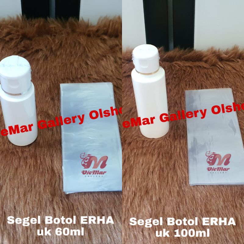 Eceran Plastik Shrink Film Wrap Segel Bening Botol Erha 60ml 100ml Botol Fliptop Label Bungkus Murah