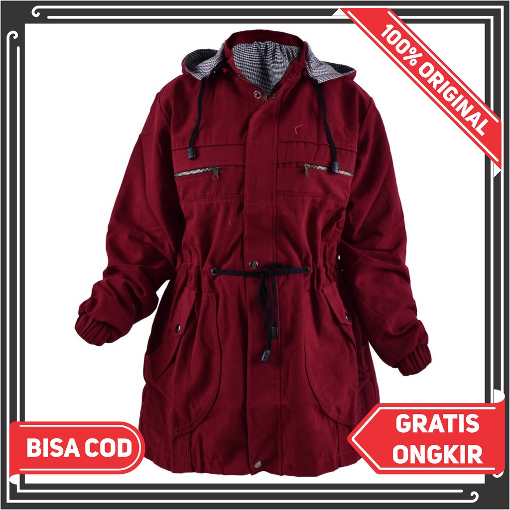 JAKET PARKA PEREMPUAN MUSLIMAH ORIGINAL, JAKET GUNUNG WANITA, JAKET OUTDOOR CEWEK PREMIUM BABY CANVA