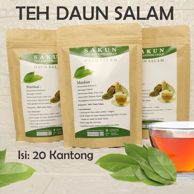 

Teh Daun Salam Celup Seduh Herbal Alami - Daun Salam