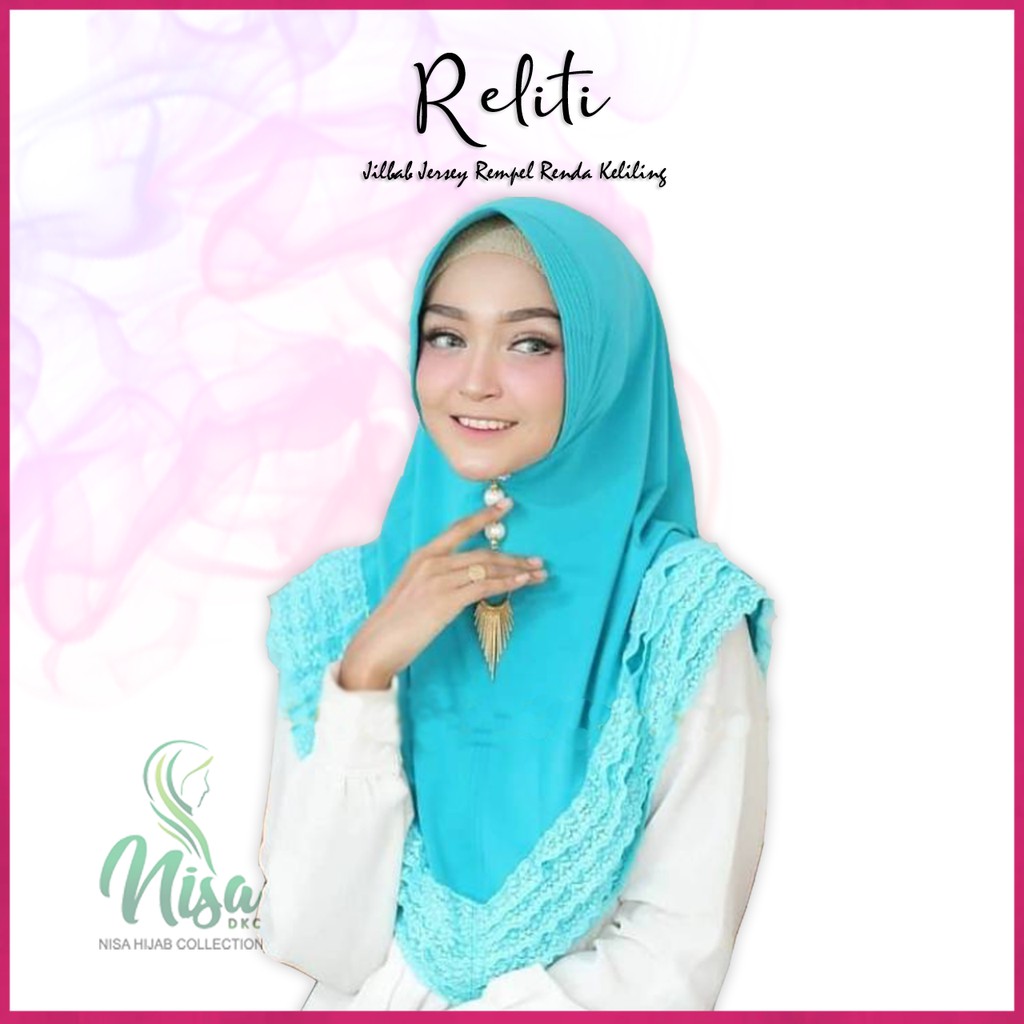 Jilbab Instan Hijab Reliti Bergo Jersey Renda Tumpuk