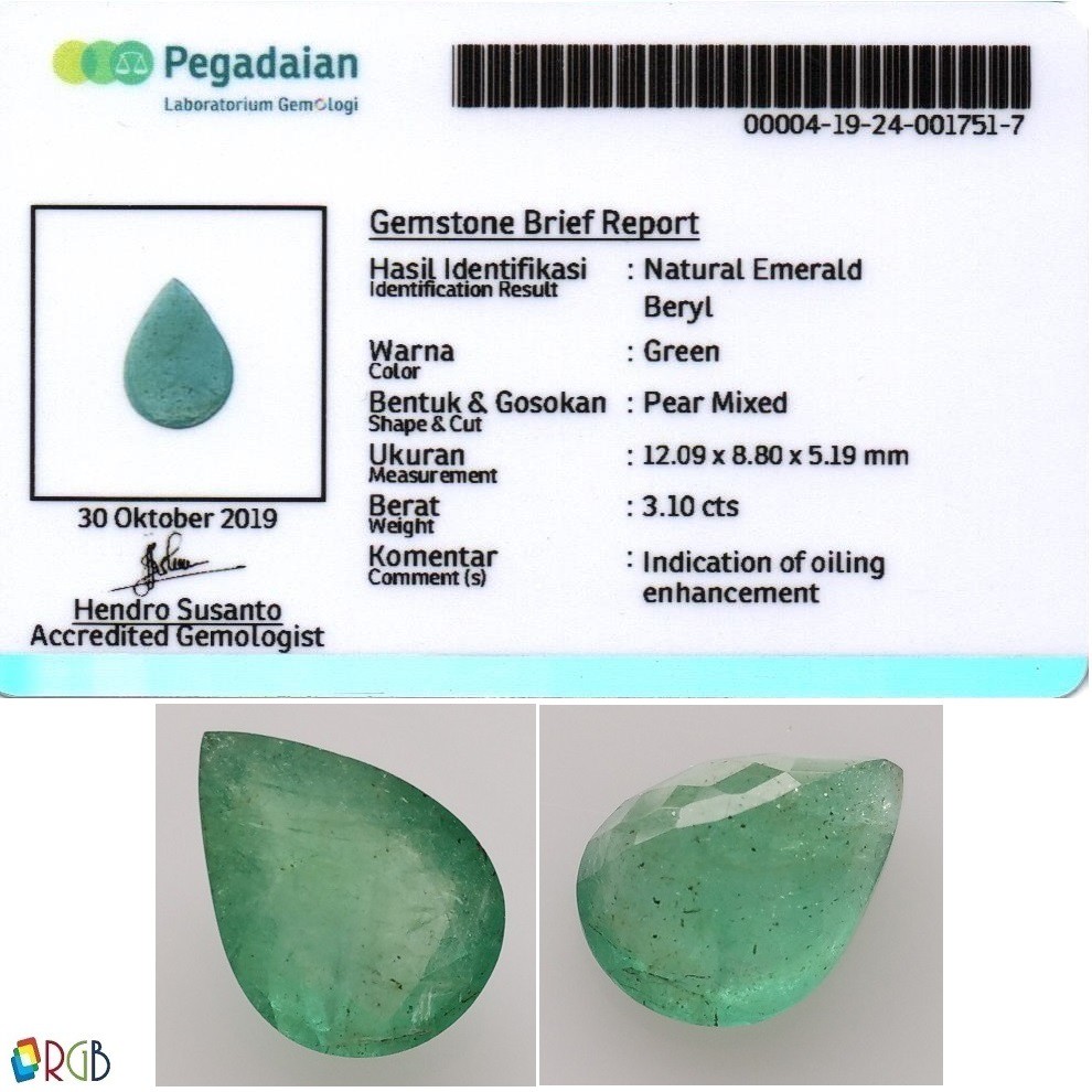 Natural Emerald 3.10 Ct - Muzo Colombia