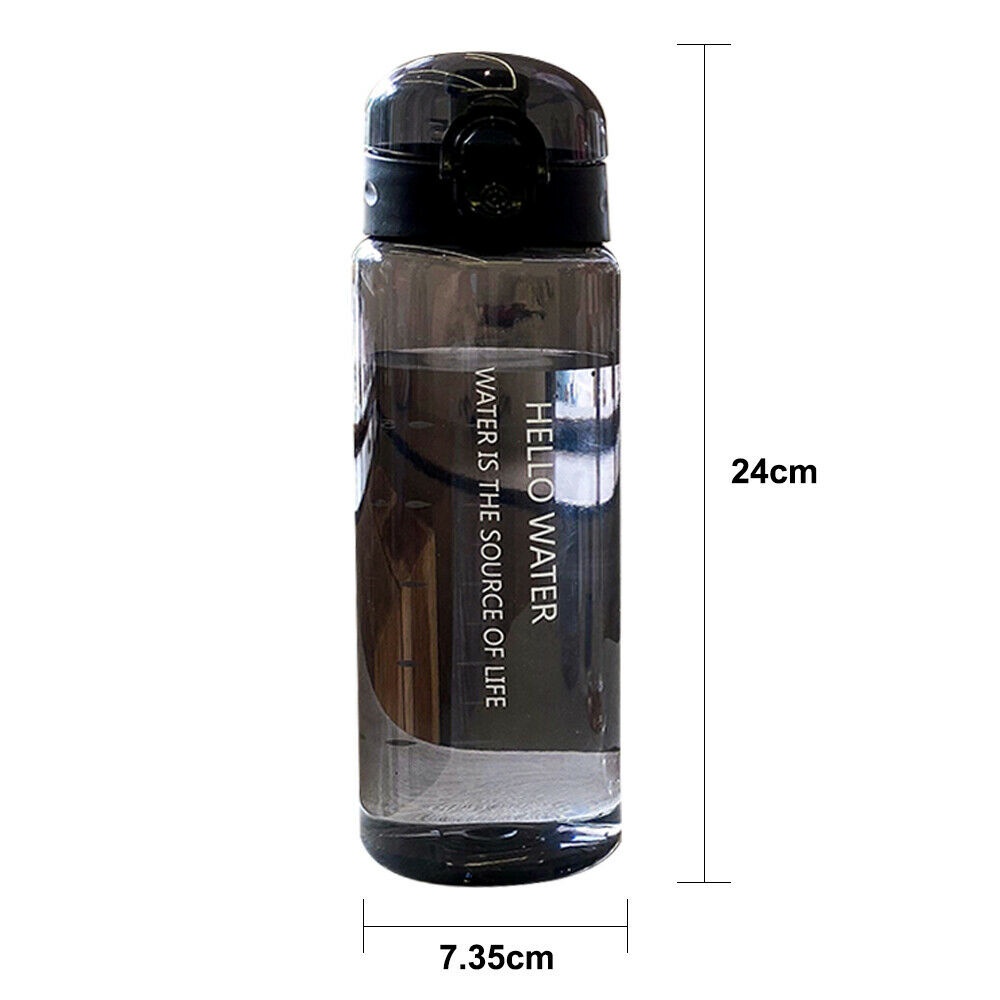 Wonderful Botol Minum Portable 780ml Bahan Plastik Transparan Anti Bocor Untuk Anak Laki-Laki / Perempuan