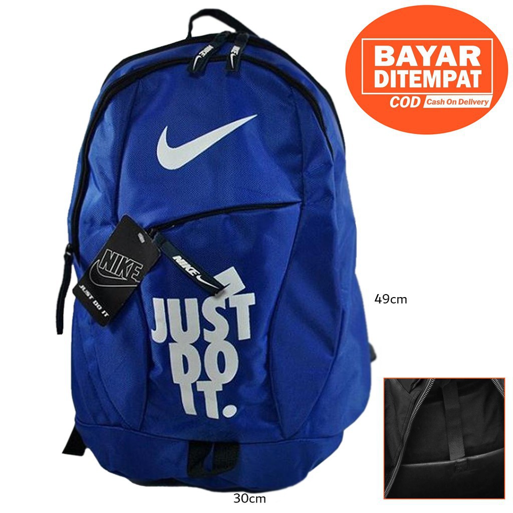 TAS RANSEL PUNGGUNG JUST DO IT HITAM EMAS BESAR SAES STORE Murah