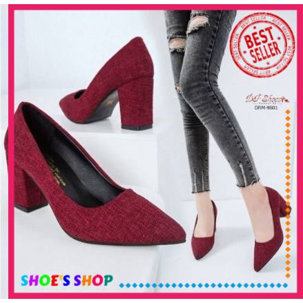 (COD) SHOE'S SHOP SEPATU HIGH HEELS WANITA CEWEK KANTOR KERJA FORMAL PESTA WARNA COKLAT HITAM V00142
