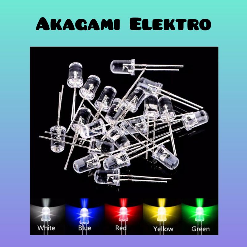 LAMPU LED 5MM WARNA.. PUTIH. MERAH. BIRU. HIJAU
