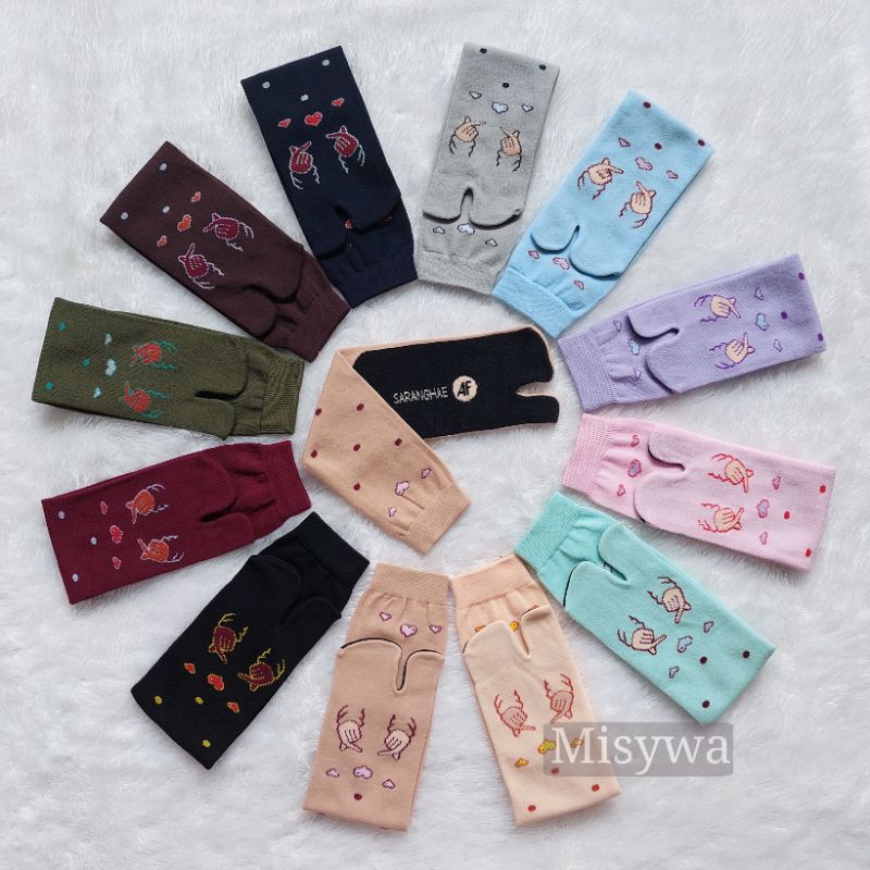 [COD] kaos kaki motif saranghae -2  jempol panjang | kaos kaki jempol muslimah motif saranghae polka | kaos kaki jempol motif polka | kaos kaki wanita jempol motif polka