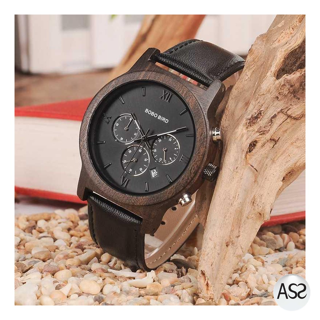 ASS Shop - BOBO BIRD Jam Tangan Kayu Leather Strap - WP28