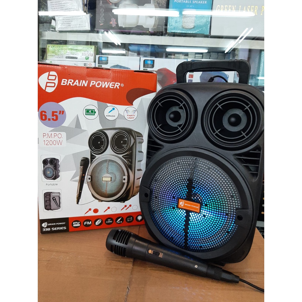 Speaker Karaoke wireless bluetooth BP 338 6.5 inch portable