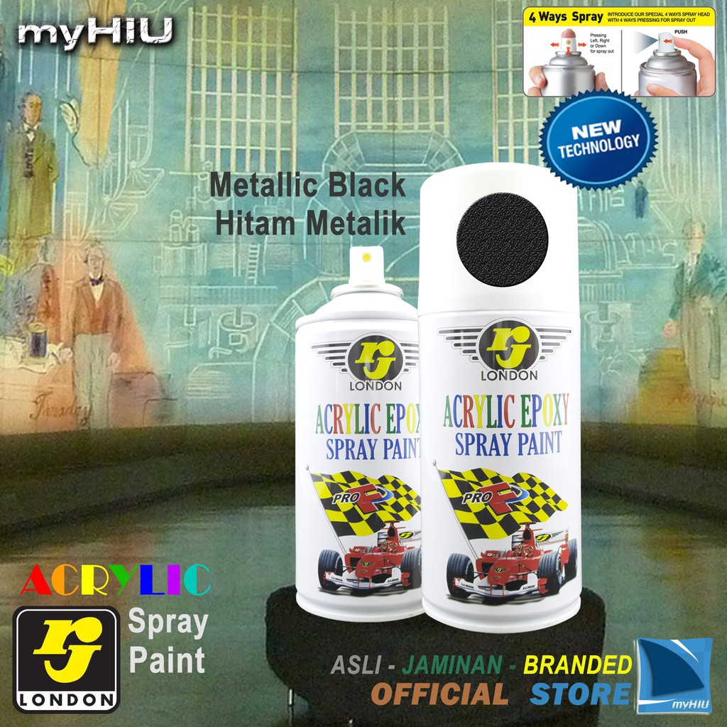 Cat Semprot Hitam Metalik 150 ~ 400 cc / Metallic Black Spray Paint RJ LONDON