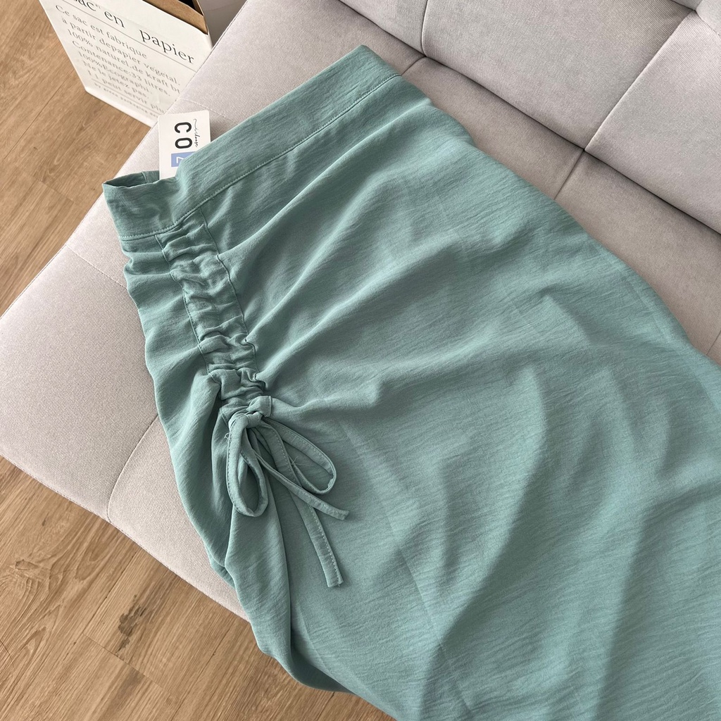 Tamara Skirt - Rok Serut Casual Flowy - Midi Maxi Ruched Skirt - Rok Wanita Korean Look-Oceana