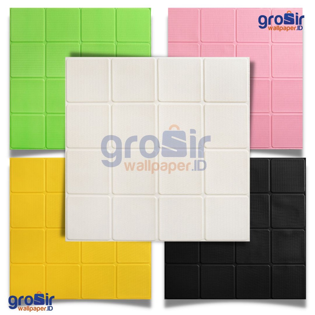 (READY STOK)  COD G WALLPAPER FOAM HARGA PABRIK TERMURAH MOTIF KOTAK 3D KUALITAS PREMIUM TERBAIK / STICKER DINDING WALLPAPER FOAM 3D KUALITAS TERBAIK