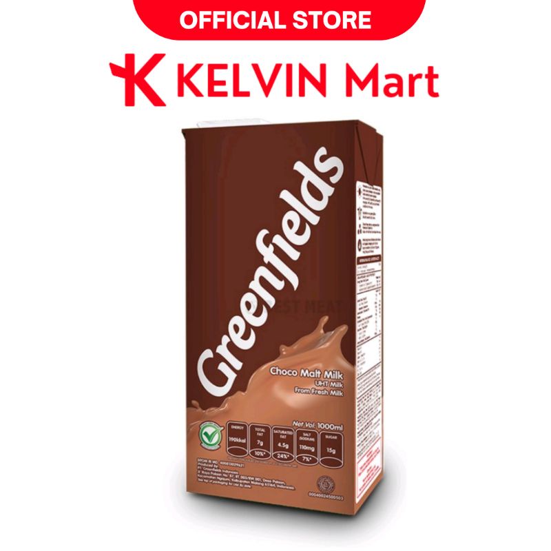 

Susu Cokelat Greenfields UHT Milk Choco Malt pck 1000 mL / 1L | KELVIN Mart