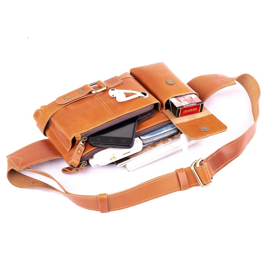 Tas Selempang Weistbag Waist Shoulder Waistbag Wesbag Weisbag Bag Slempang Pria Kulit Asli Reven bes