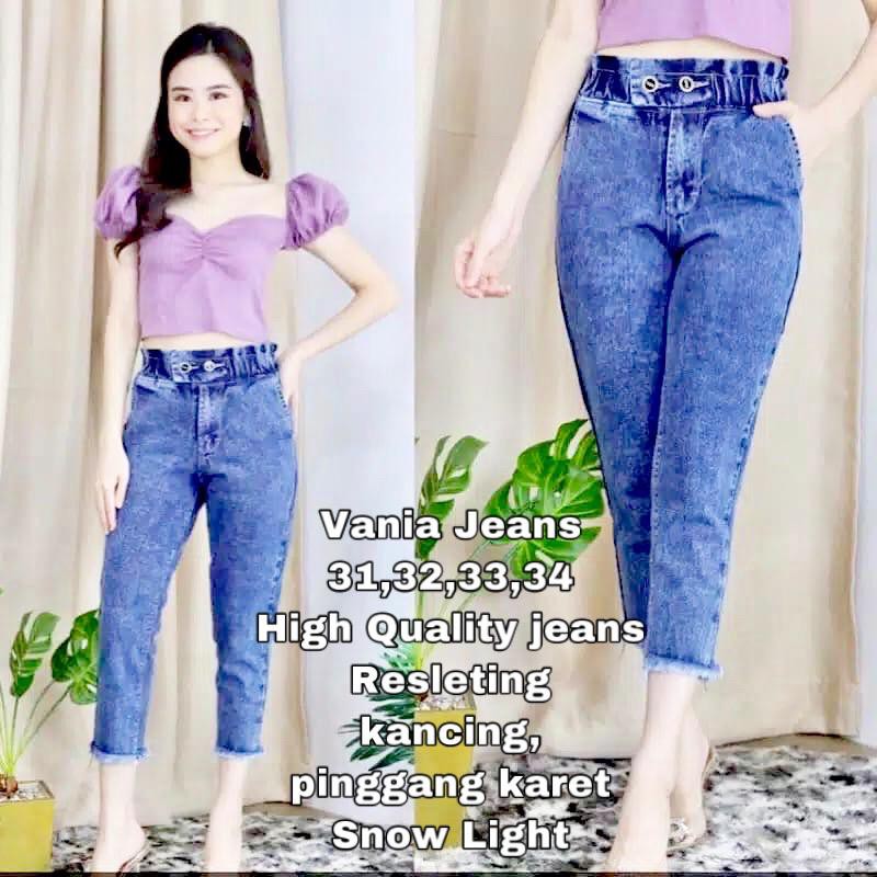 2 WARNA SIZE 31-38 !!CASUAL JEGGING 7/9!1 VANIA JEGGING PINGGANG FULL KARET MELAR