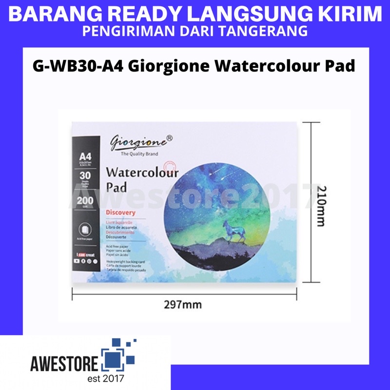 G-WB30 A4 A5 Giorgione Watercolor Paper Pad Kertas Cat Air Water Color