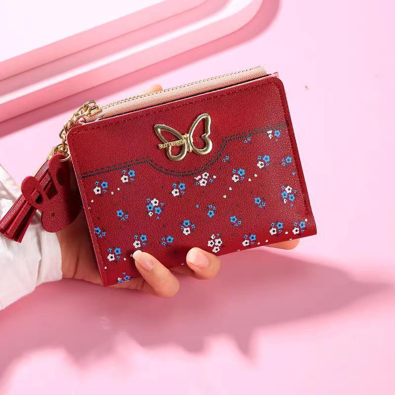 Alibaba1688 Dompet Lipat Mini Wanita Motif Butterfly Fashion Korean Import