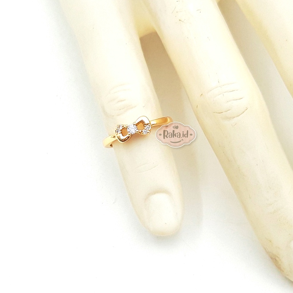 Raka Acc - Cincin Anak Motif  Pita Simple Perhiasan Cantik Anak Lapis Emas 18k 813