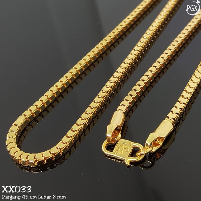 Kalung titanium cantelan jepit Perhiasan Wanita Motif Milano Kaca Dilapis Emas 18k @gold