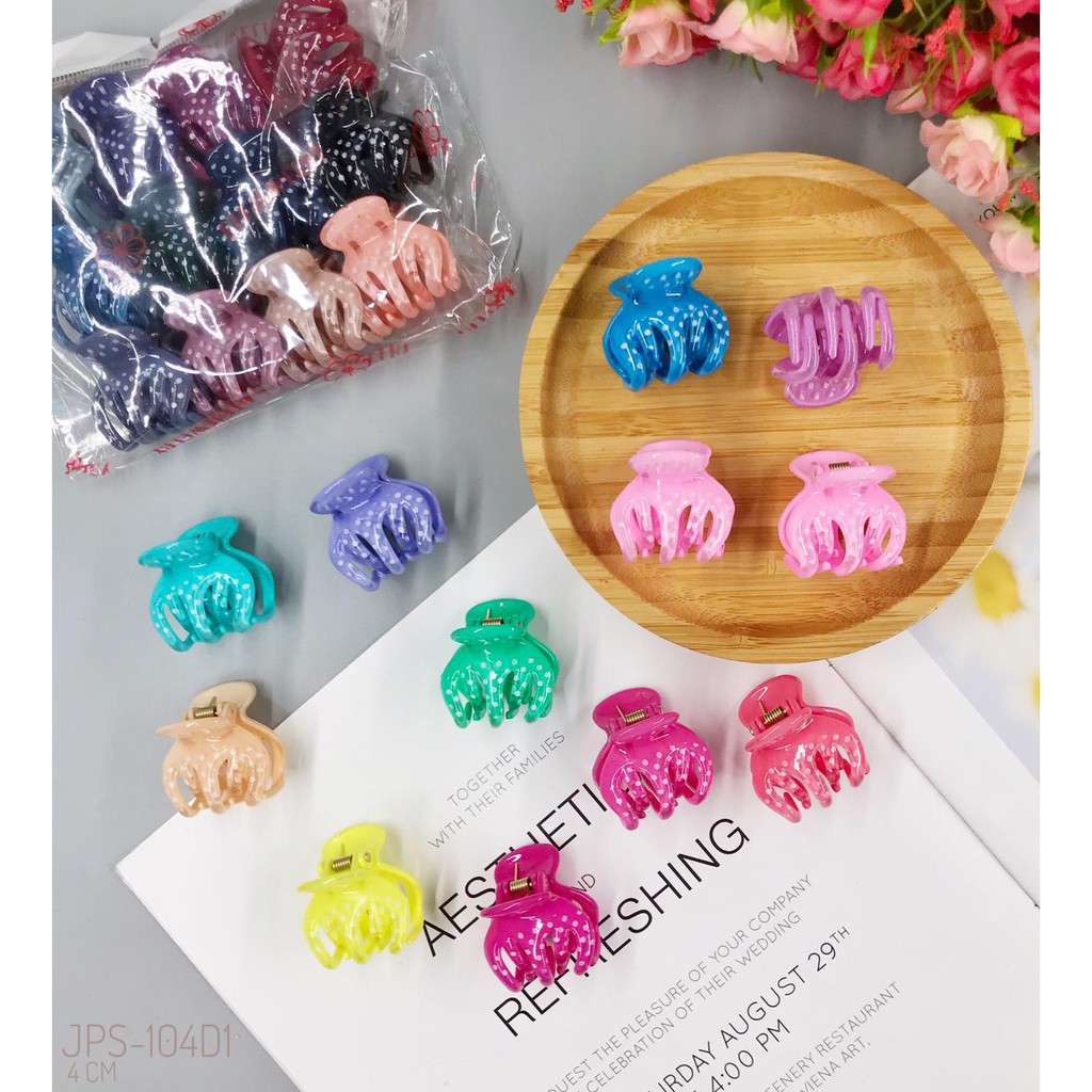 SHARON - JEPIT RAMBUT JEDAI KOREA CAKAR 5 MOTIF POLKADOT / JEPIT JEDAI KOREA