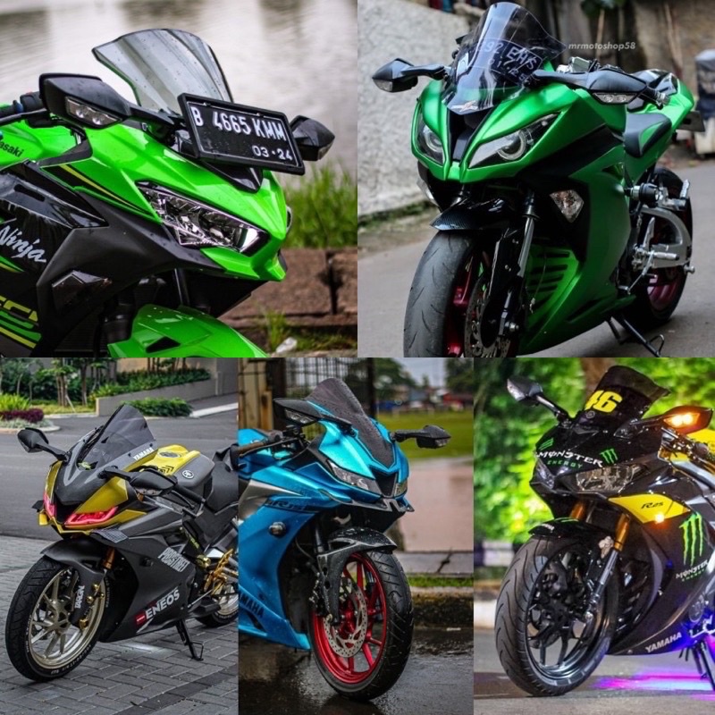 BISA COD !! Kaca Spion Model Ninja Kawasaki ZX10R Plus Sein Led Universal Motor Moge Zx 10r R25 R15 CBR150R ZX636 R6250FI CBR Zx 10 R RR XMAX NMAX ADV PCX BYSON TIGER MEGA PRO SEPION + LAMPU SEN CBR 250 Ducati V4R TERMURAH MURAH PREMIUM ORIGINAL