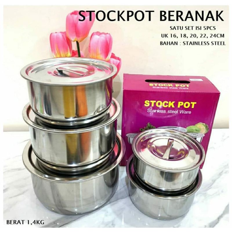 STOCK POT BERANAK INDIA 1 SET ISI 5