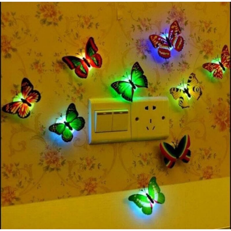 kupu kupu elektrik kupu kupu tempel led lampu dekorasi butterfly