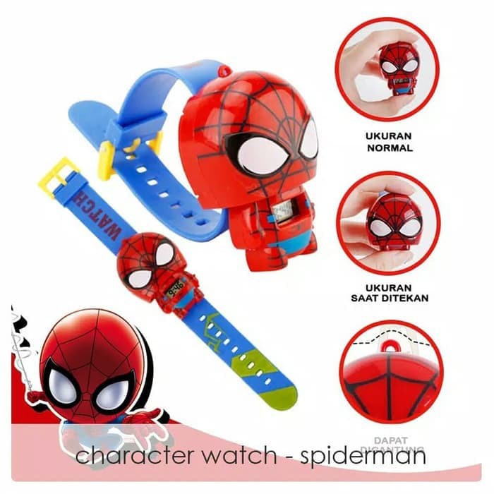 Best Item! JAM TANGAN ANAK LAKI LAKI SPIDERMAN SPIDERMEN PENCET KARAKTER MURAH