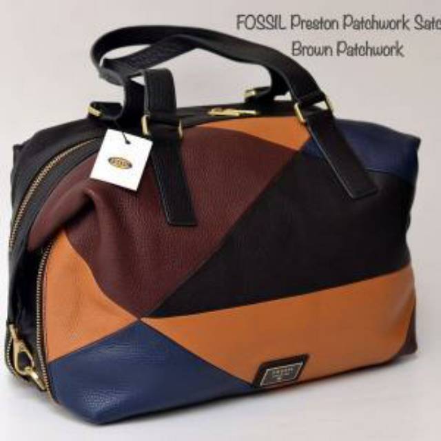 Fossil Preston Satchel Patchwork