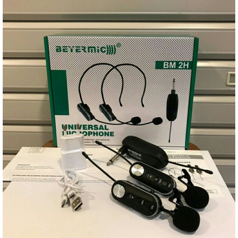 Mic Wireless Clip on/Jepit Beyermic BM-2C Multi Channel Original -- 2bh Mic Clip on/Jepit