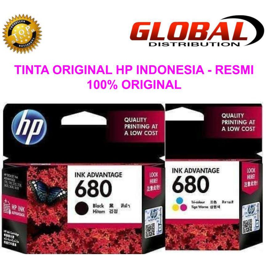 Tinta HP 680 Original Hitam Atau Warna