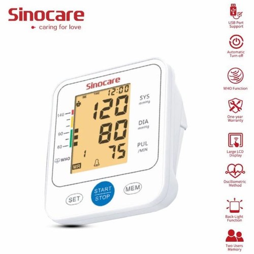 TENSIMETER DIGITAL OTOMATIS BSX 516 SINOCARE ALAT CEK TEKANAN DARAH OTOMATIS ARM MONITOR BSX-516 - SINOCARE