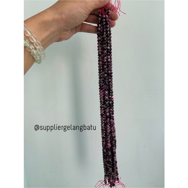 batu CARNELIAN UNGU FACETED BEADS 6mm cutting bahan gelang kalung
