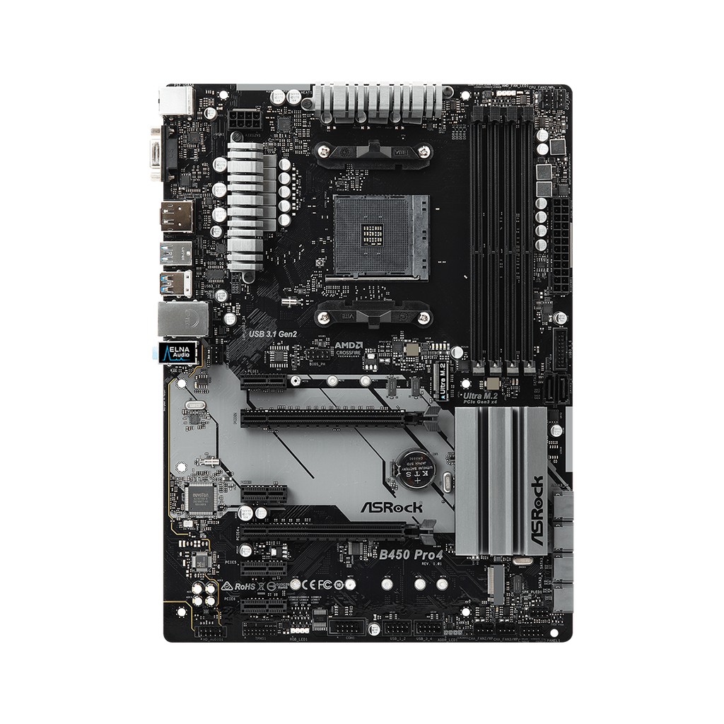 ASROCK B450 PRO4 AM4 DDR4 MOTHERBOARD AMD