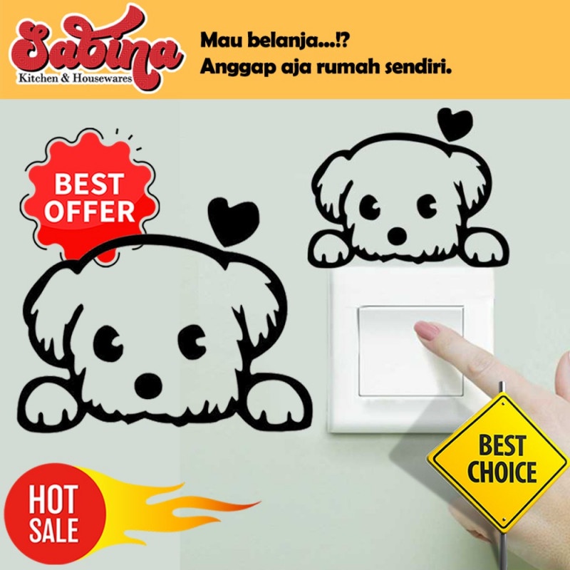 Sticker Wallpaper Dinding Tembok Love Dog High Quality Material