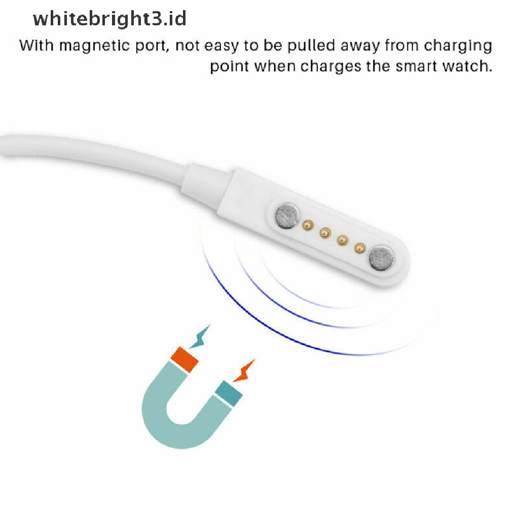 (whitebright3.id) Kabel Power Charger USB 2.0 Magnetik 4 Pin Untuk Smartwatch KW88