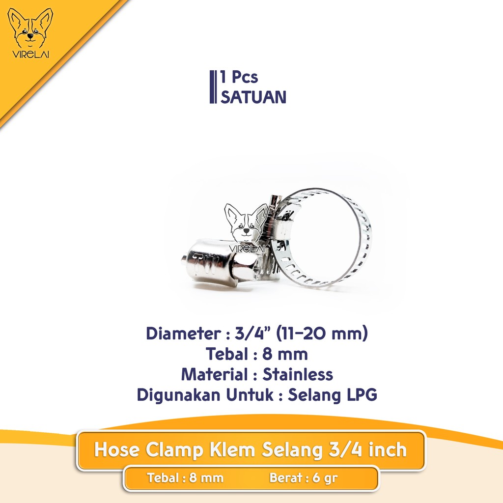 Stainless Klem Selang / Hose Clamp 5/8&quot;,  1/2&quot; , 3/4&quot; ,  7/8&quot; [TW]