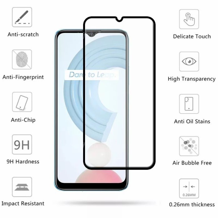 Casing Realme C21 C 21 Anti Gores Kaca 9H TG Screen Protector
