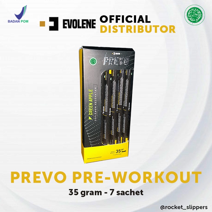 EVOLENE Prevo Pre-Workout 7 sachet - 35 gram PWO BPOM HALAL