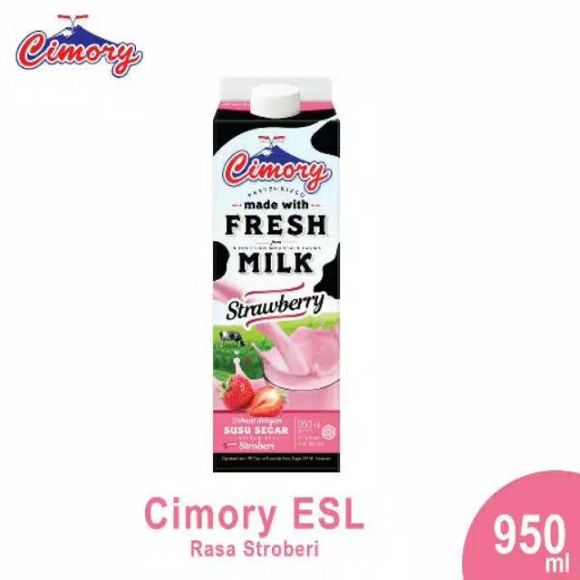 

Cimory Susu Segar fresh milk strawberry. 950ml/kotak