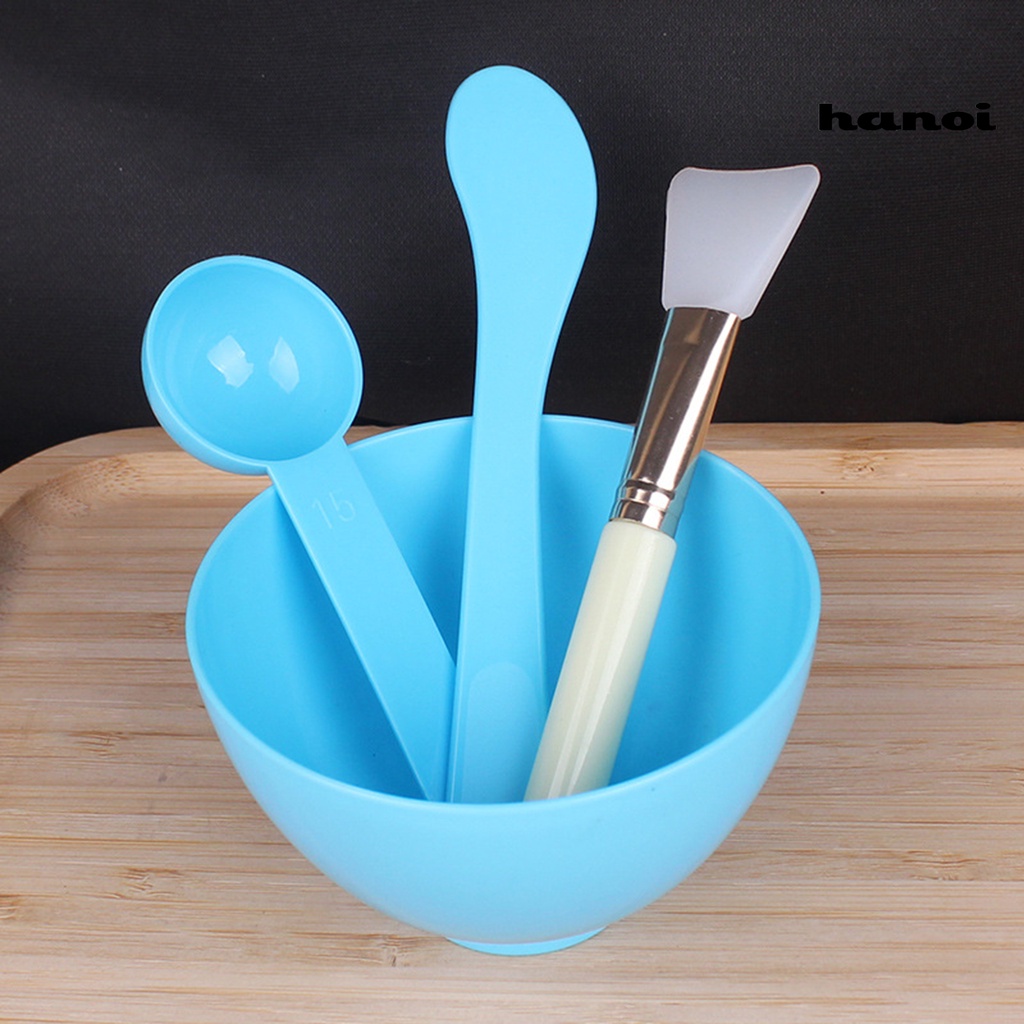 HQTM_Facial Masque Tools Soft DIY Anti-Slip Base Makeup Beauty Face Masque Stick Spoon Bowl Tools Kit for Home